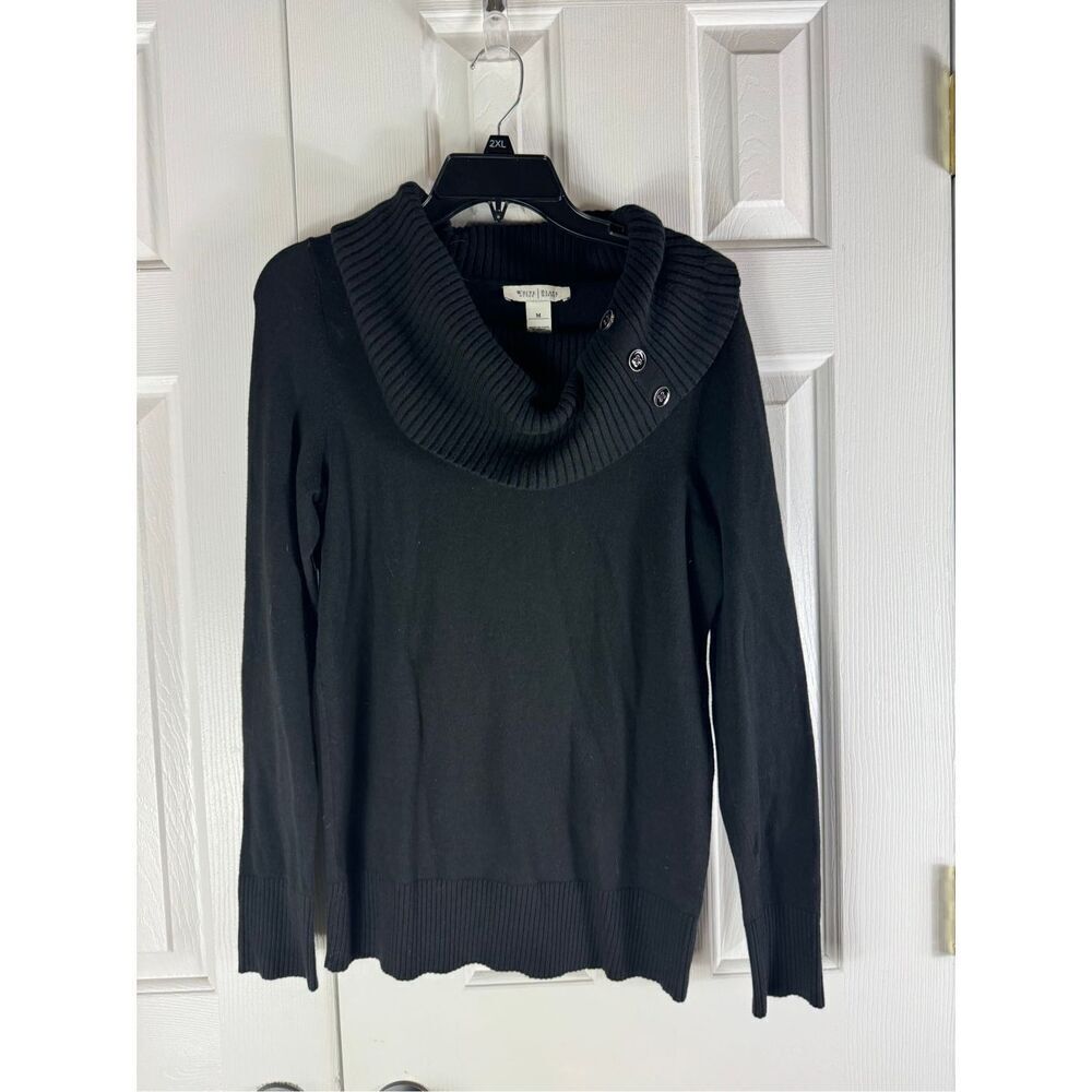 White House Black Market Womens Black Sweater Size M